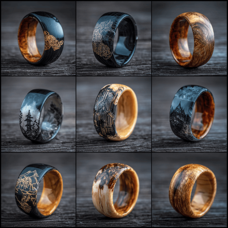 wooden rings