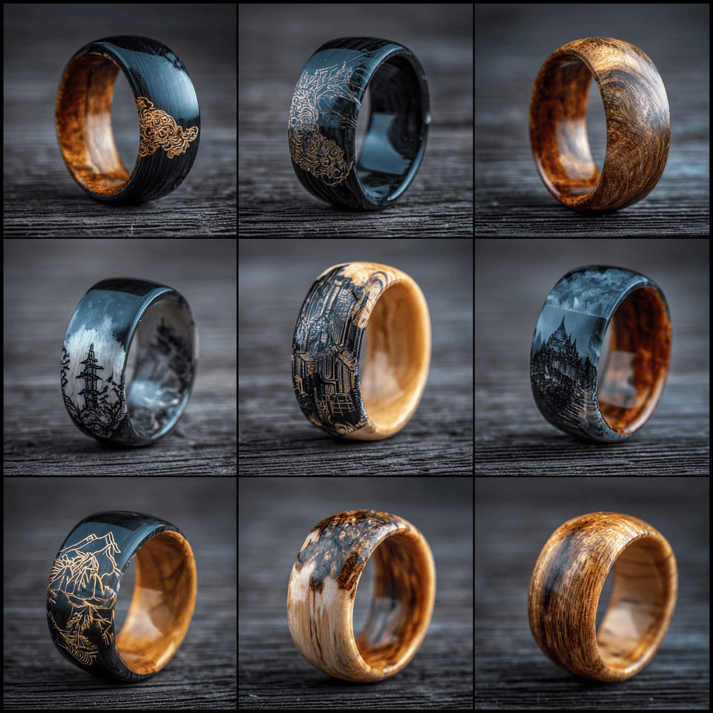 wooden rings